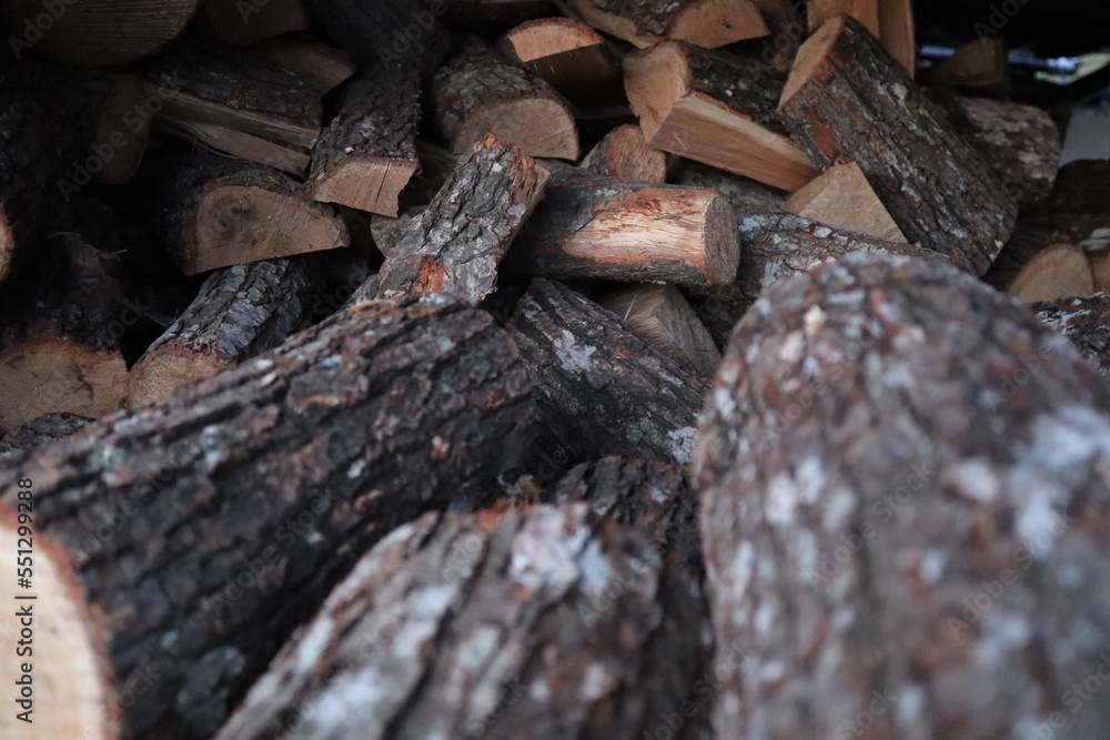 Fototapeta premium close up of firewood