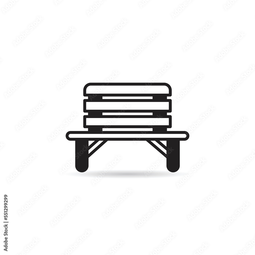 park bench icon on white background park bench icon on white background