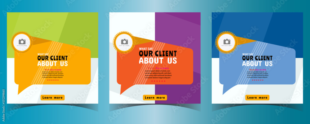 Client testimonials or customer feedback social media post web banner template Client testimonials or customer feedback social media post web banner template