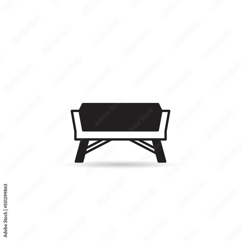 Fototapeta premium park bench icon on white background
