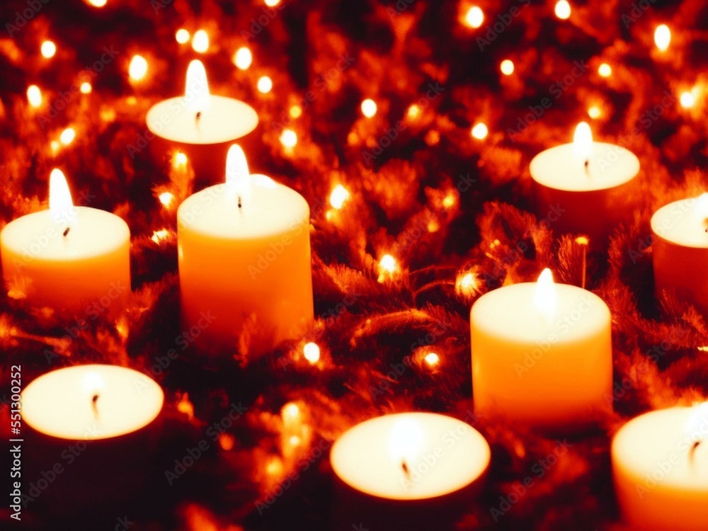 christmas candles with red background christmas candles with red background