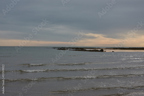 irish coastline at dusk