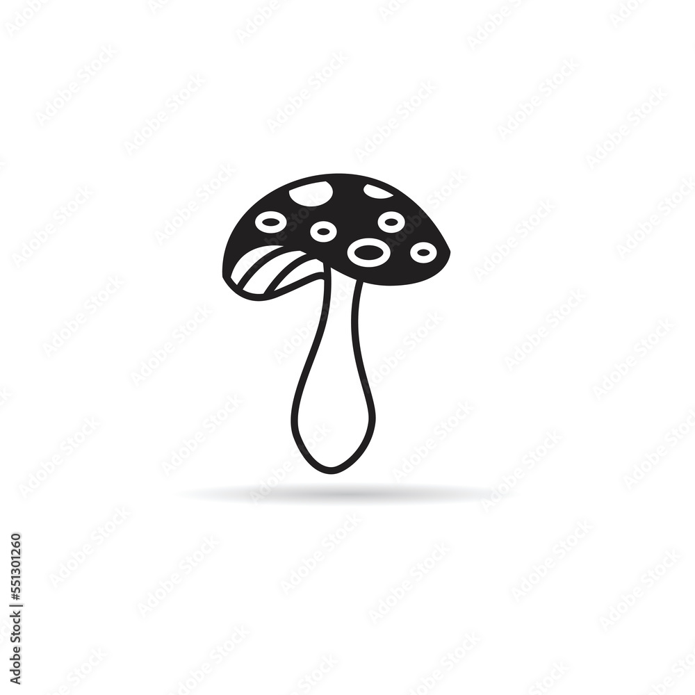 mushroom icon on white background illustration