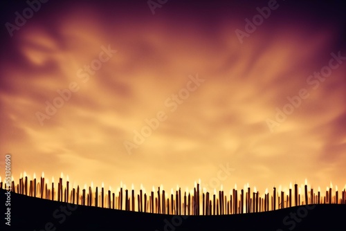 sunset over fence