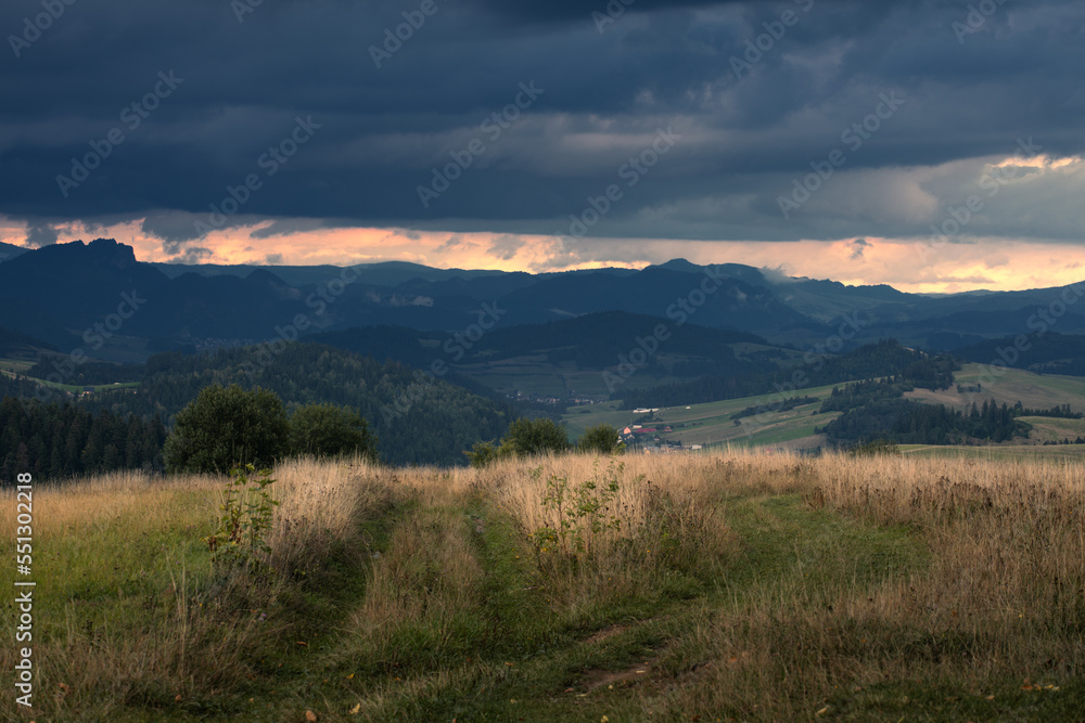 sunset in the mountains