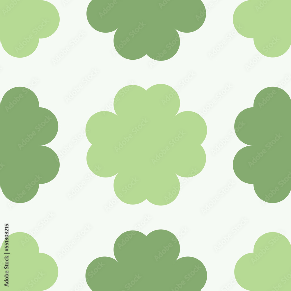 Vector fabric pattern illustration white background abstract four leaf clover patterns cute vertical green pastel color different size clover flower seamless pattern illustration wallpaper abstract. Vector fabric pattern illustration white background abstract four leaf clover patterns cute vertical green pastel color different size clover flower seamless pattern illustration wallpaper abstract.