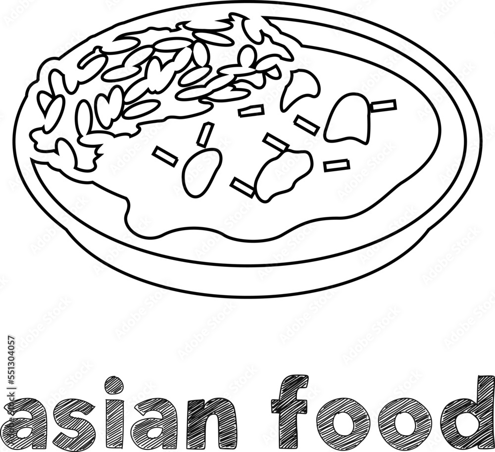 Fototapeta premium Asian food vector 