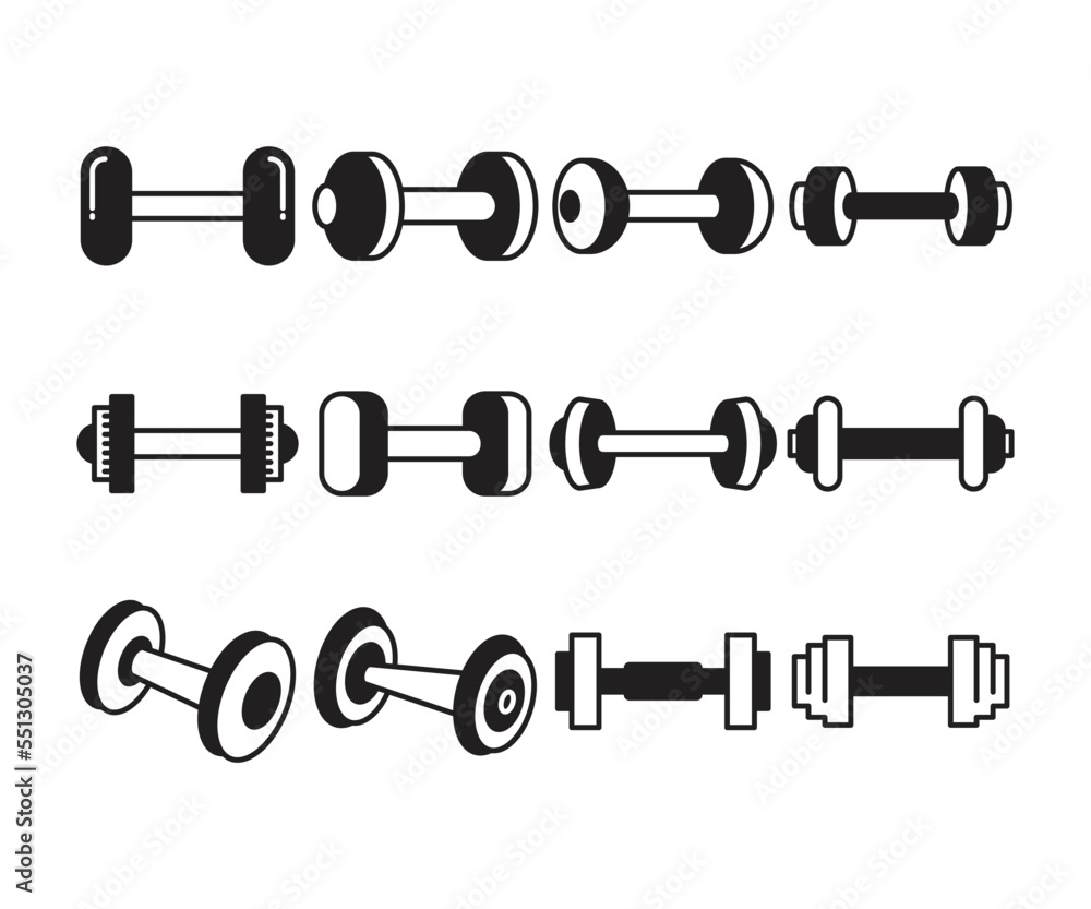 dumbbell icons set vector illustration dumbbell icons set vector illustration