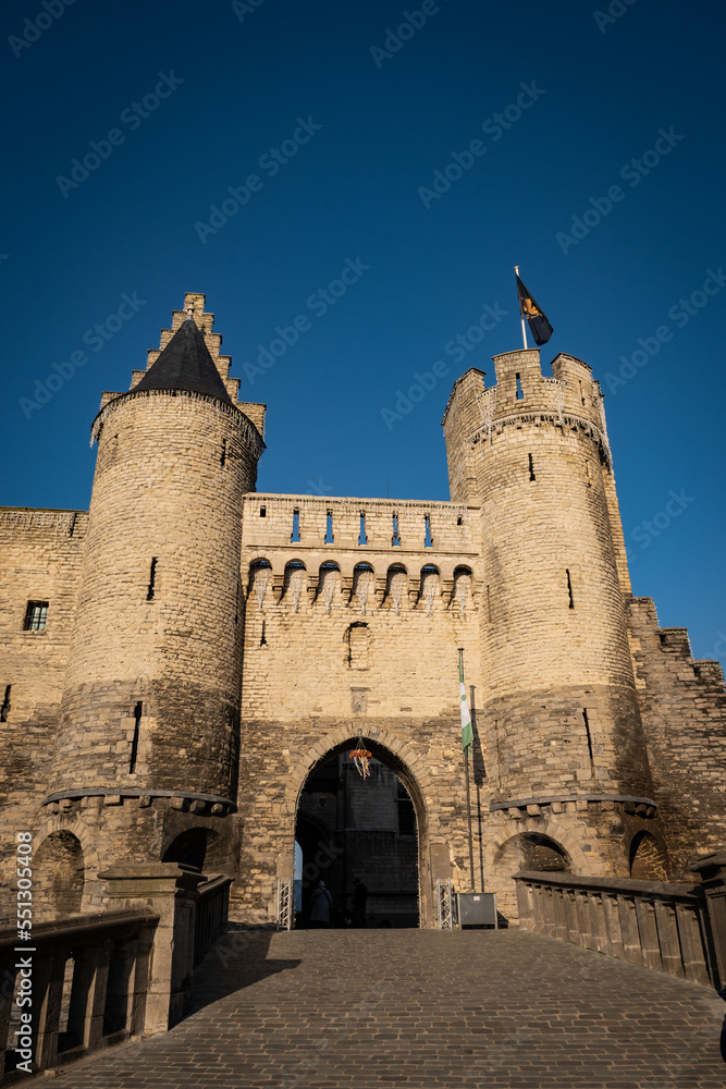 medieival fortress Het Steen in Antwerp translates as The Rock is the oldest building in the city and is now a popular attraction for tourists and visitors who enjoy the historic quality