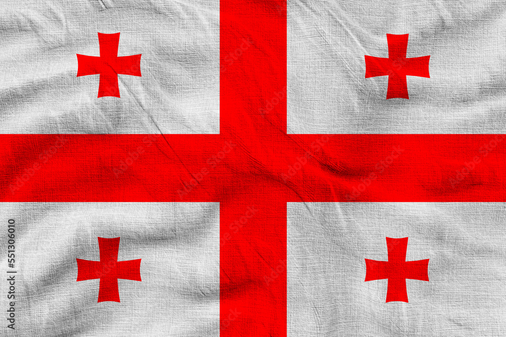 National flag of Georgia. Background with flag of Georgia National flag of Georgia. Background with flag of Georgia