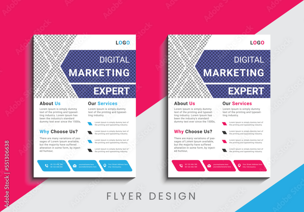 Obraz premium Modern and creative professional corporate business flyer template design in a4