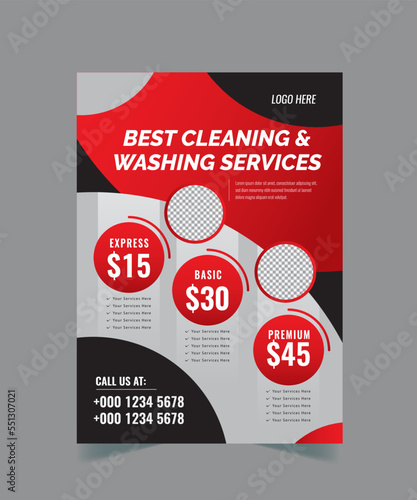 Car Wash Flyer Design Template, Car Cleaning Service flyer, Washing flyer, automobile wash leaflet, flyer layout design, Red color, black, grey color