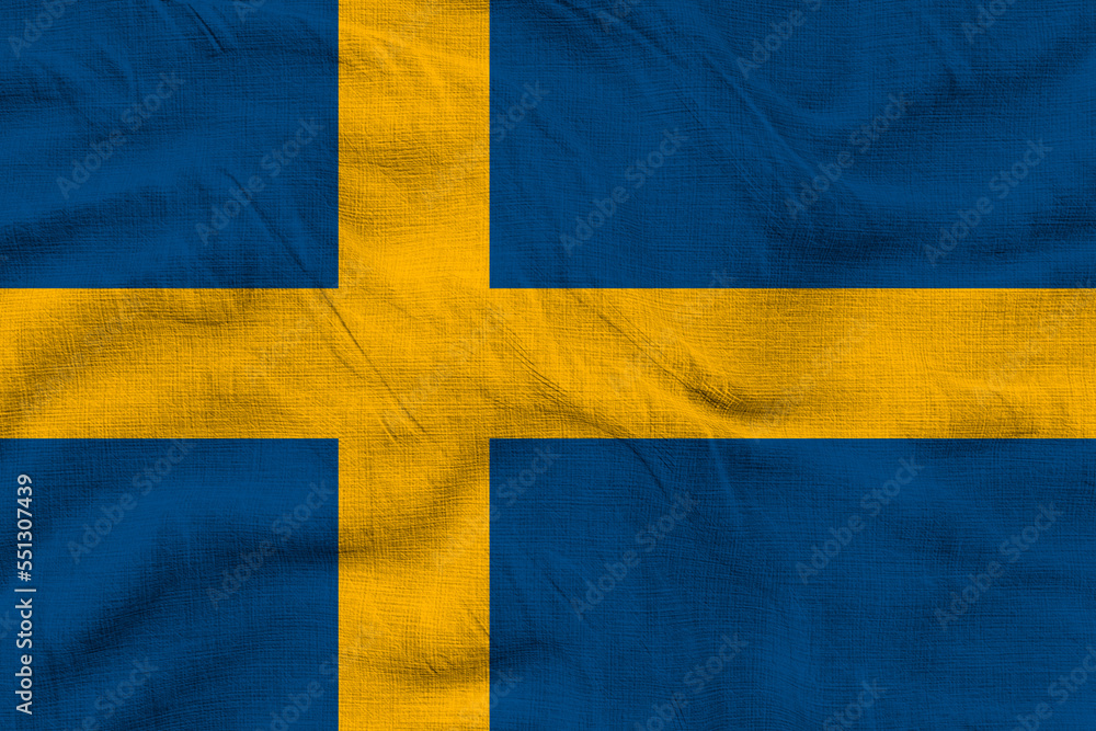 National Flag of Sweden. Background  with flag  of Sweden.