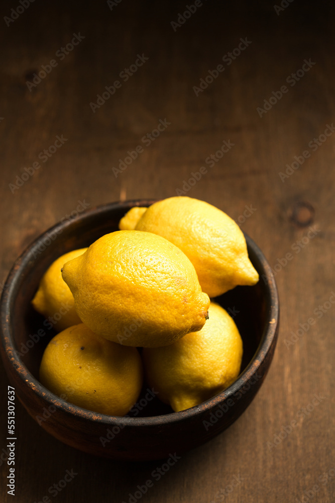 A juicy yellow citrus lemons
