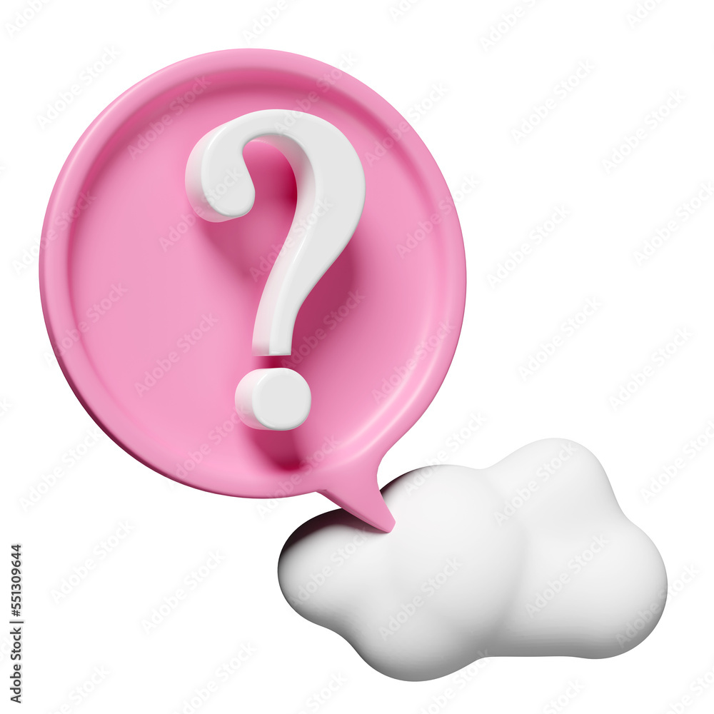 3d white question mark symbol for social media notification icon with cloud, bubble speech isolated. minimal design concept, 3d render illustration 3d white question mark symbol for social media notification icon with cloud, bubble speech isolated. minimal design concept, 3d render illustration