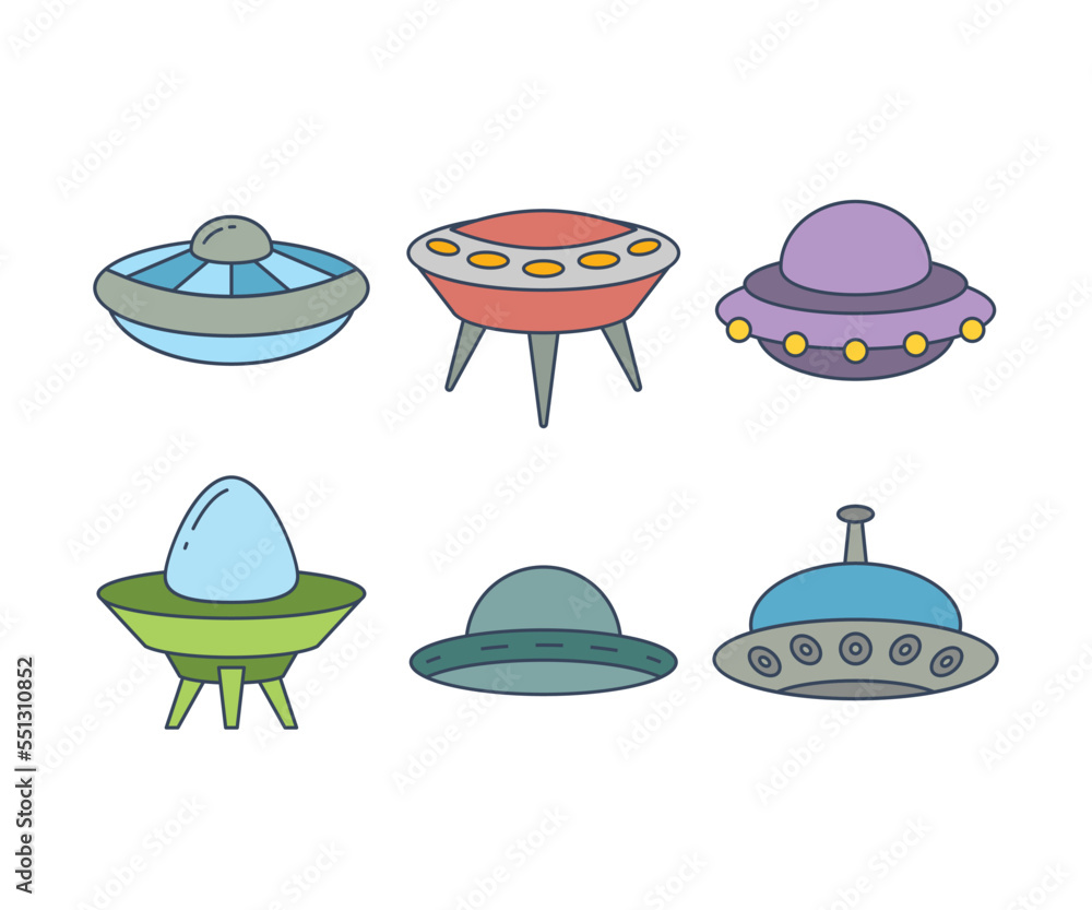 flying saucer and ufo icons set vector illustration flying saucer and ufo icons set vector illustration