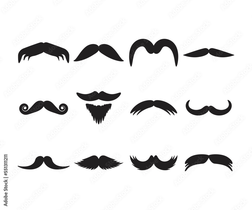 moustache icons set vector illustration moustache icons set vector illustration