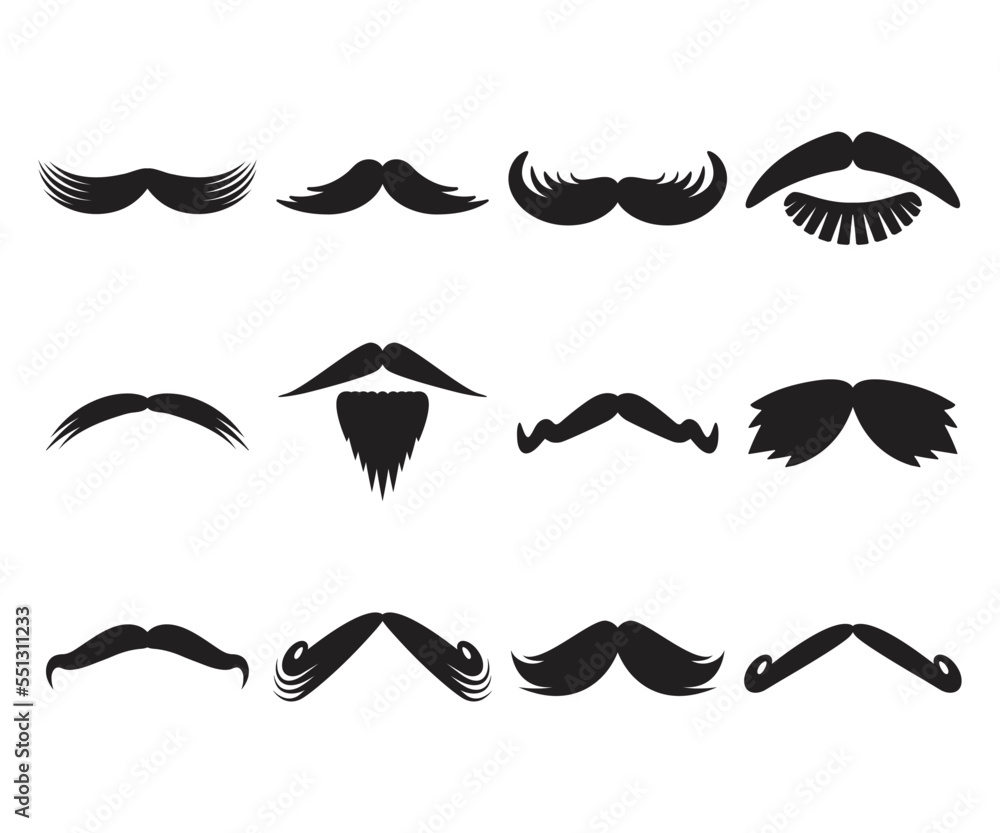 moustache icons set vector illustration moustache icons set vector illustration