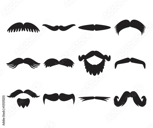 moustache icons set vector illustration