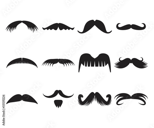 moustache icons set vector illustration