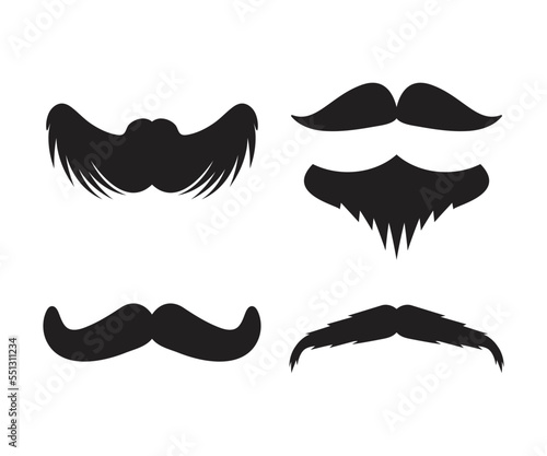 moustache icons set vector illustration