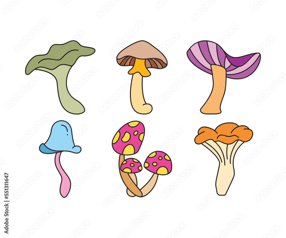 mushroom icons set vector illustration mushroom icons set vector illustration