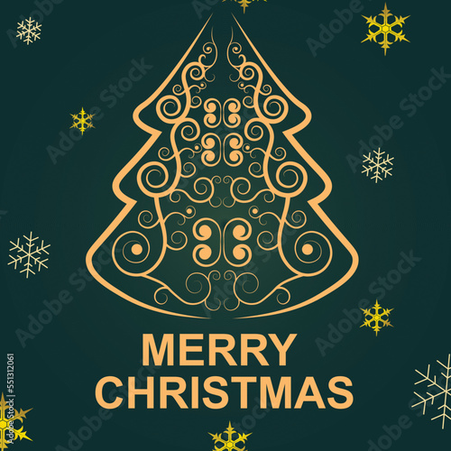 christmas card with christmas tree