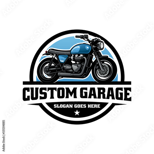 Classic motorcycle illustration logo vector