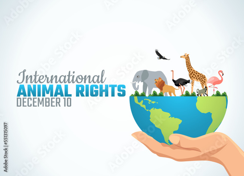 vector graphic of international animal rights good for international animal rights celebration. flat design. flyer design.flat illustration.