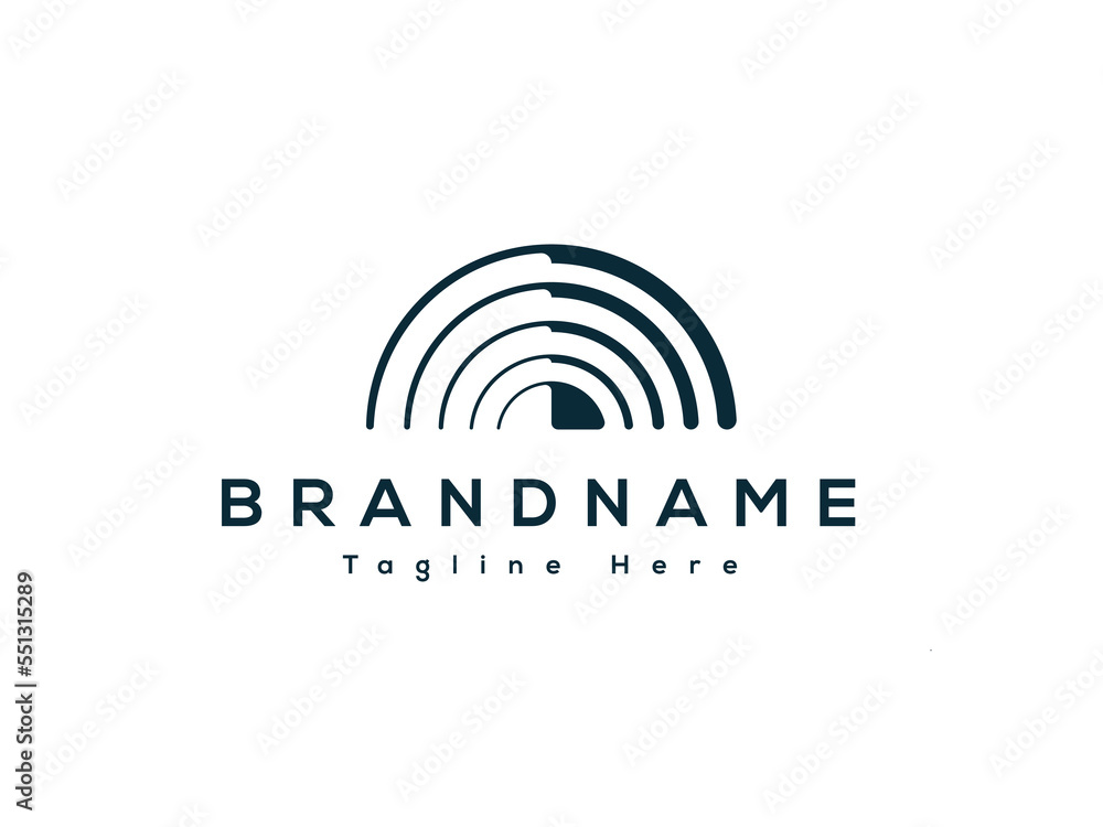 Geometric of signal technology logo design. Abstract audio logo template Geometric of signal technology logo design. Abstract audio logo template