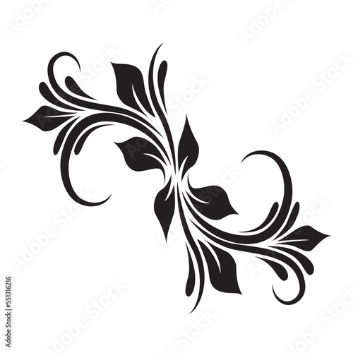 Fototapeta Naklejka Na Ścianę i Meble -  Oriental vector damask black patterns. Baroque Scroll as Element of Ornament and Graphic Design. Use for greeting cards and wedding invitations.