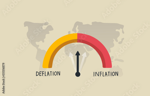 Deflation and inflation gauge. illustration