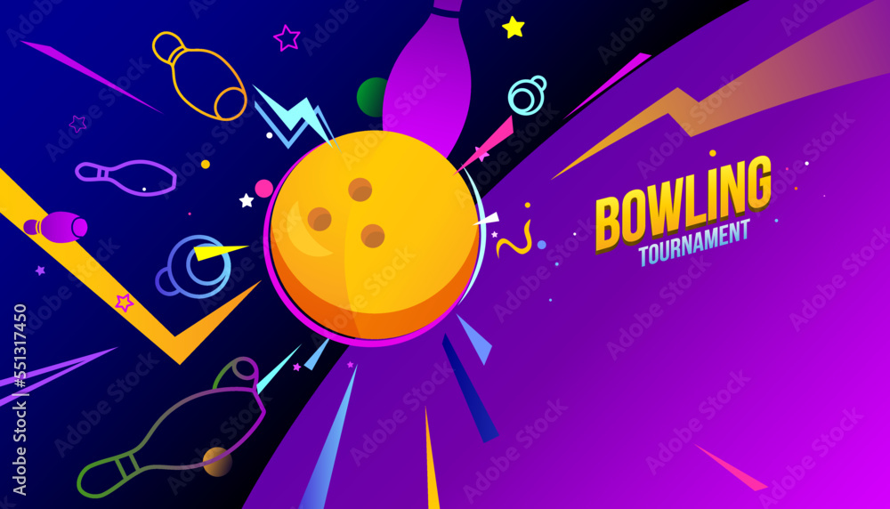 Vector illustration of bowling abstract background design for banner