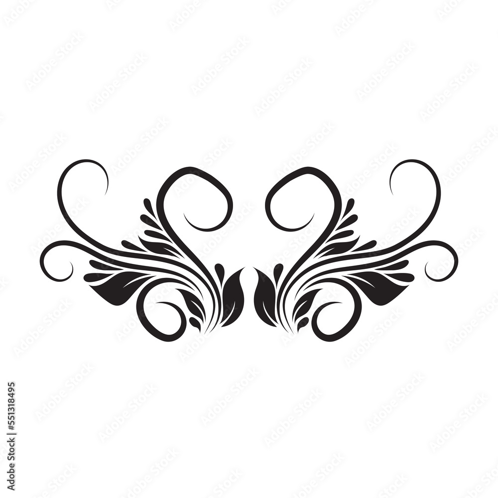 Oriental vector damask black patterns. Baroque Scroll as Element of Ornament and Graphic Design. Use for greeting cards and wedding invitations. Oriental vector damask black patterns. Baroque Scroll as Element of Ornament and Graphic Design. Use for greeting cards and wedding invitations.