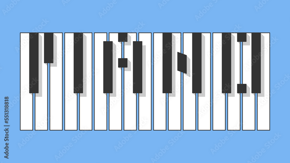Fototapeta premium Abstract Piano Keys Music Keyboard Instrument Song Melody Vector Design Style
