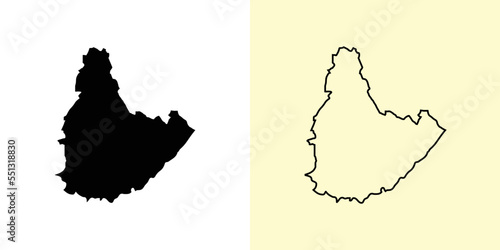 Agder map, Norway, Europe. Filled and outline map designs. Vector illustration photo