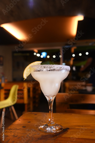 margarita tequila drink with lemon refreshing typical Mexican alcoholic drink photo