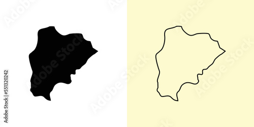 Bilecik map, Turkey, Asia. Filled and outline map designs. Vector illustration photo