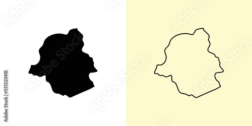 Brussels map, Belgium, Europe. Filled and outline map designs. Vector illustration