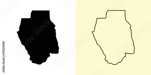 Bukidnon map, Philippines, Asia. Filled and outline map designs. Vector illustration