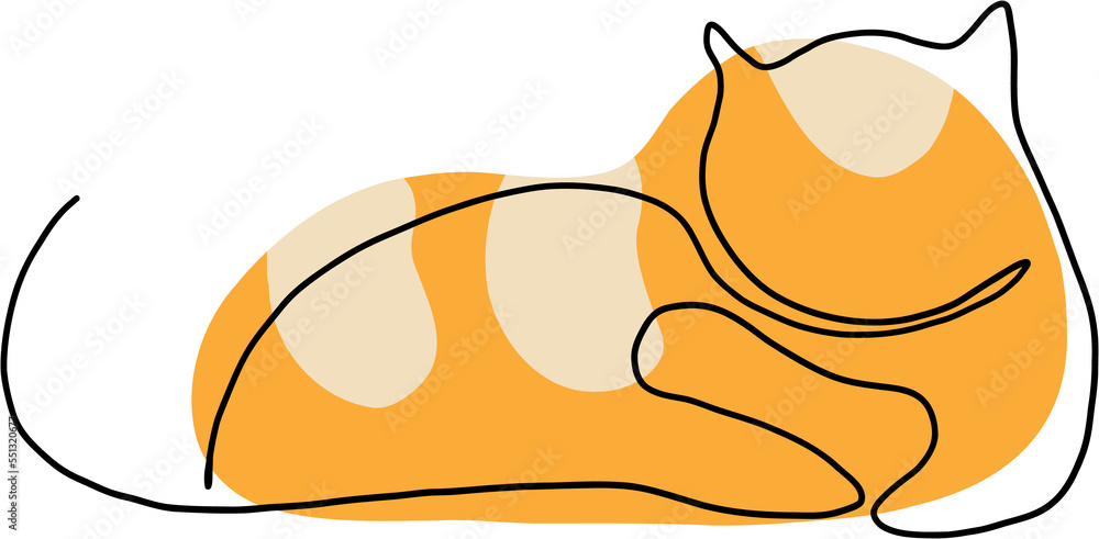simplicity cat freehand continuous line drawing. simplicity cat freehand continuous line drawing.