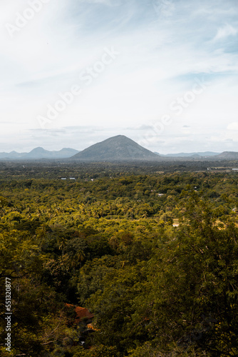 Montaña en mitad de un bosque en Sri Lanka