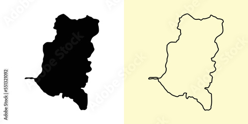 Chimborazo map, Ecuador, Americas. Filled and outline map designs. Vector illustration photo