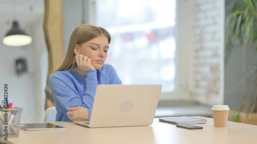 Woman Sleeping while Working on Laptop Woman Sleeping while Working on Laptop