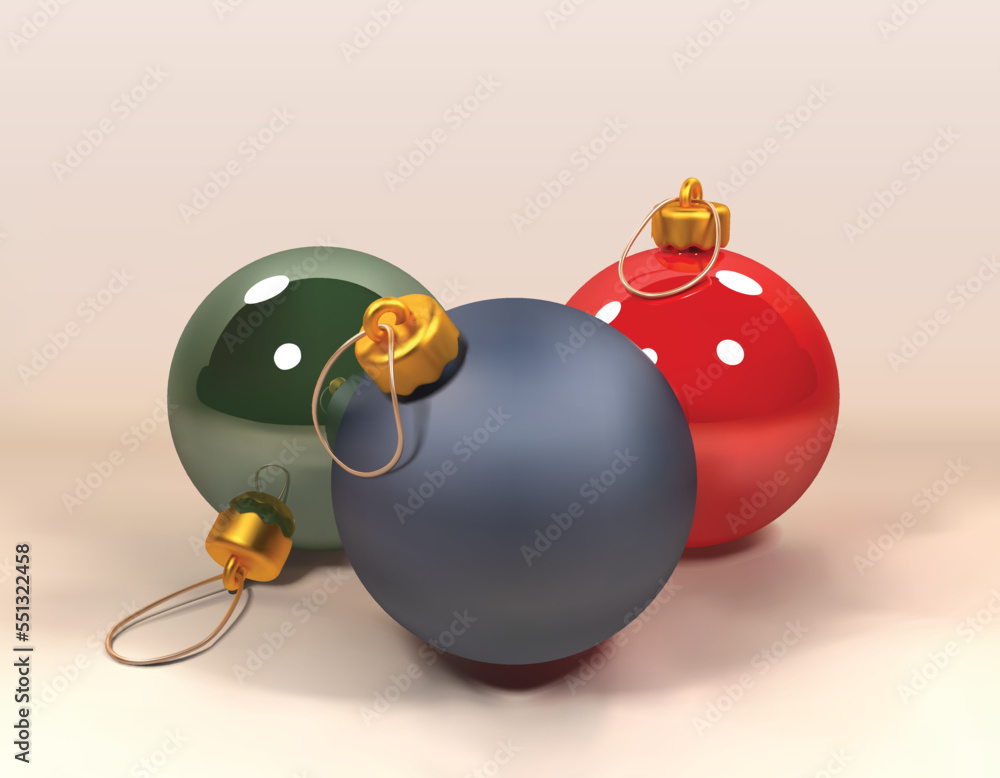 Christmas tree ball 3d illustration. Blue Christmas tree toy isolated vector 3d illustration. Christmas tree ball 3d illustration. Blue Christmas tree toy isolated vector 3d illustration.