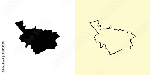 Jawf map, Saudi Arabia, Asia. Filled and outline map designs. Vector illustration photo