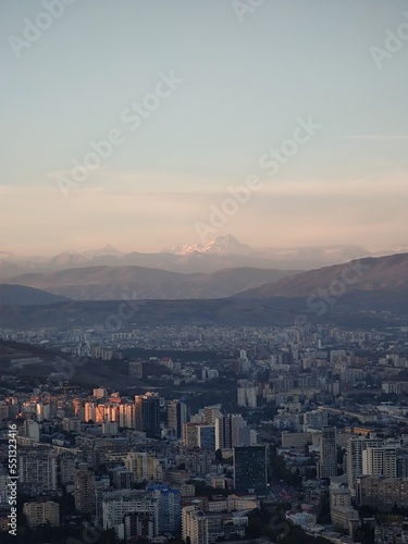 View of the city and mountains