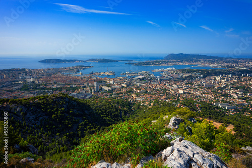 Famous view of Toulon from the top of the hill