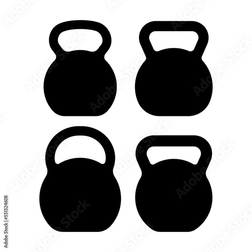 kettlebell vector logo template in trendy flat design