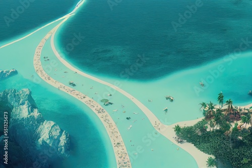 Aerial view of the Island in the middle of sea 